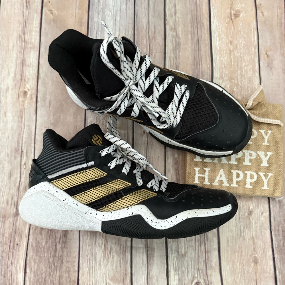Adidas Men's Black and Gold Athletic Shoes